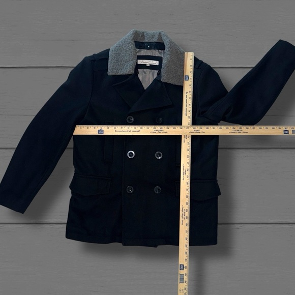 Kenneth Cole New York Men’s Black Peacoat Jacket Removable Sherpa Collar size M - Picture 11 of 14